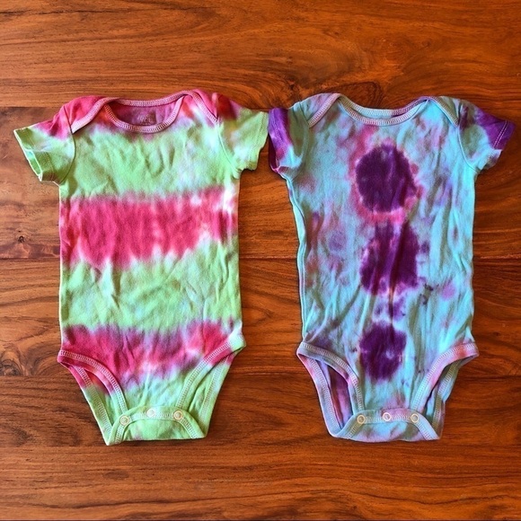 Carter's Other - Just One You By Carter’s Hand Tie Dye Onesies Bundle x2